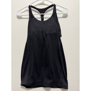 Lululemon No Limits Tank Top Black Size‎ 4 Built-In Bra Racerback